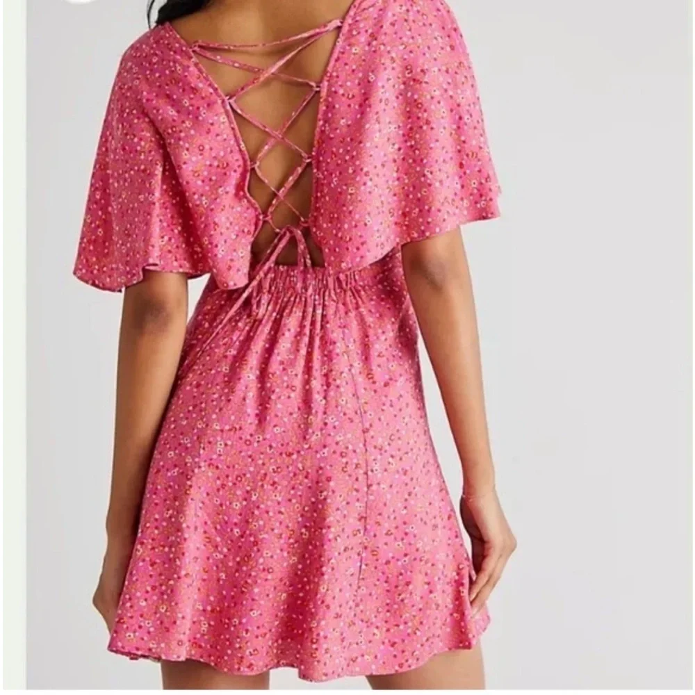 NWT Free People Pink Florence Mini Dress Size M - Picture 3 of 4